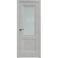 Дверь Пекан белый №2.37 X стекло франческа кристалл 2000*800