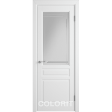 Дверное полотно К2ДО0№800*2000 стекло бел.сат.с гравир. (56 Ю)