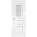 Дверь Белый люкс №26L стекло кристалл матовое 2000*800 серебро