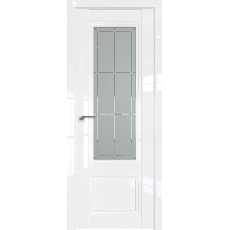 Дверь Белый люкс №2.103 L гравировка 1 2000*800