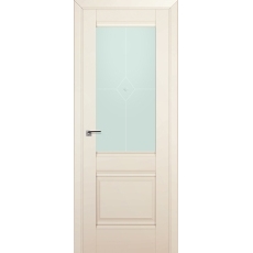 Дверь Магнолия сатинат №2U 2000*800 стекло узор матовое с прозрачным фьюзингом