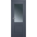 Дверь Антрацит №2U 2000*800 стекло узор графит с прозрачным фьюзингом