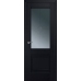 Дверь Черный матовый №2 U 2000*800 стекло графит узор с прозрачным фьюзингом