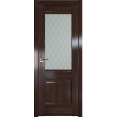 Дверь Орех Сиена №2 Х стекло ромб 2000*800