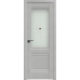 Дверь Пекан белый №2 X стекло матовое узор с коричневым фьюзингом 2000*800