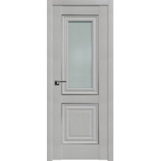 Дверь Пекан белый №28 X стекло матовое 2000*800 молдинг Серебро