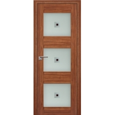 Дверь Орех АМАРИ №4 Х стекло узор матовое с коричневым фьюзингом 2000*800