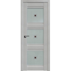 Дверь Пекан белый №4 X стекло матовое узор с коричневым фьюзингом 2000*800