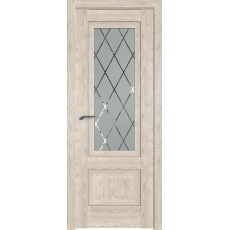 Дверь Каштан светлый №2.90 XN стекло ромб крупный 2000*800