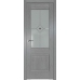 Дверь Грувд серый №2 XN стекло матовое узор с коричневым фьюзингом 2000*800