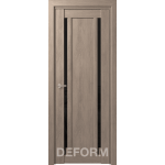 Дверное полотно DEFORM D13 ПО 35х800х2000 (Дуб Шале Седой Черный лакобель)