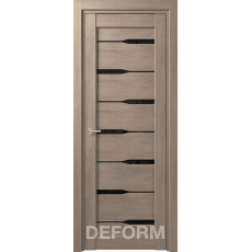 Дверное полотно DEFORM D4 ПО 35х800х2000 (Дуб Шале Седой Черный лакобель)