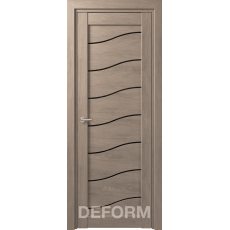 Дверное полотно DEFORM D2 ПО 35х800х2000 (Дуб Шале Седой Черный лакобель)