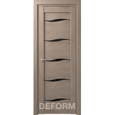 Дверное полотно DEFORM D1 ПО 35х800х2000 (Дуб Шале Седой Черный лакобель)