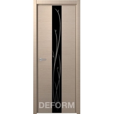 Дверное полотно DEFORM H4 ПО 40х800х2000 (Дуб французский КАПУЧИНО Зеркало черное)