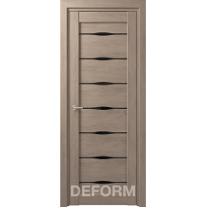 Дверное полотно DEFORM D3 ПО 35х800х2000 (Дуб Шале Седой Черный лакобель)