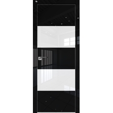 Дверь 10 VG Черный глянец белый лак 2000*800 (190) кромка с 4-х сторон хром Eclipse