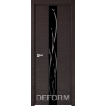 Дверное полотно DEFORM H4 ПО 40х800х2000 (Дуб французский ТЕМНЫЙ Зеркало черное )