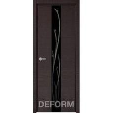 Дверное полотно DEFORM H4 ПО 40х800х2000 (Дуб французский ТЕМНЫЙ Зеркало черное )