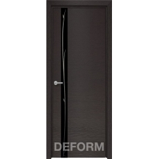 Дверное полотно DEFORM H2 ПО 40*800*2000 (Дуб французский Темный Зеркало черное)