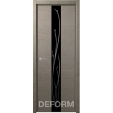 Дверное полотно DEFORM Н4 ПО 40*800*2000 (Дуб французский СЕРЫЙ Зеркало черное)