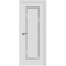 Дверь №50 E 800 Аляска (кромка в цвет) АBS с 4-х сторон, внешний багет серебро глянец