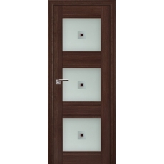 Дверь Орех Сиена №4 Х стекло узор матовое с коричневым фьюзингом 2000*800