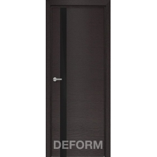 Дверное полотно DEFORM Н2 ПО 40*800*2000 (Дуб французский ТЕМНЫЙ Черный лакобель)