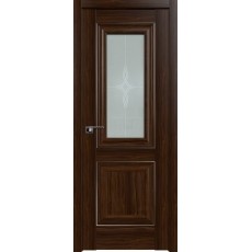 Дверь Орех Амари №28 Х стекло узор 2000*800 серебро
