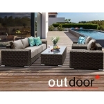 Комплект мебели из ротанга OUTDOOR Мадейра (3-местный диван, 2кресла, стол), ш/п, коричневый