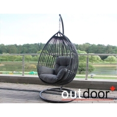 Подвесное кресло "кокон" из ротанга OUTDOOR Самуи, черное