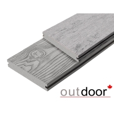 Террасная доска ДПК Outdoor 3D 140*25*3000 мм. полнотелая STORM/OCEAN GREY серая микс